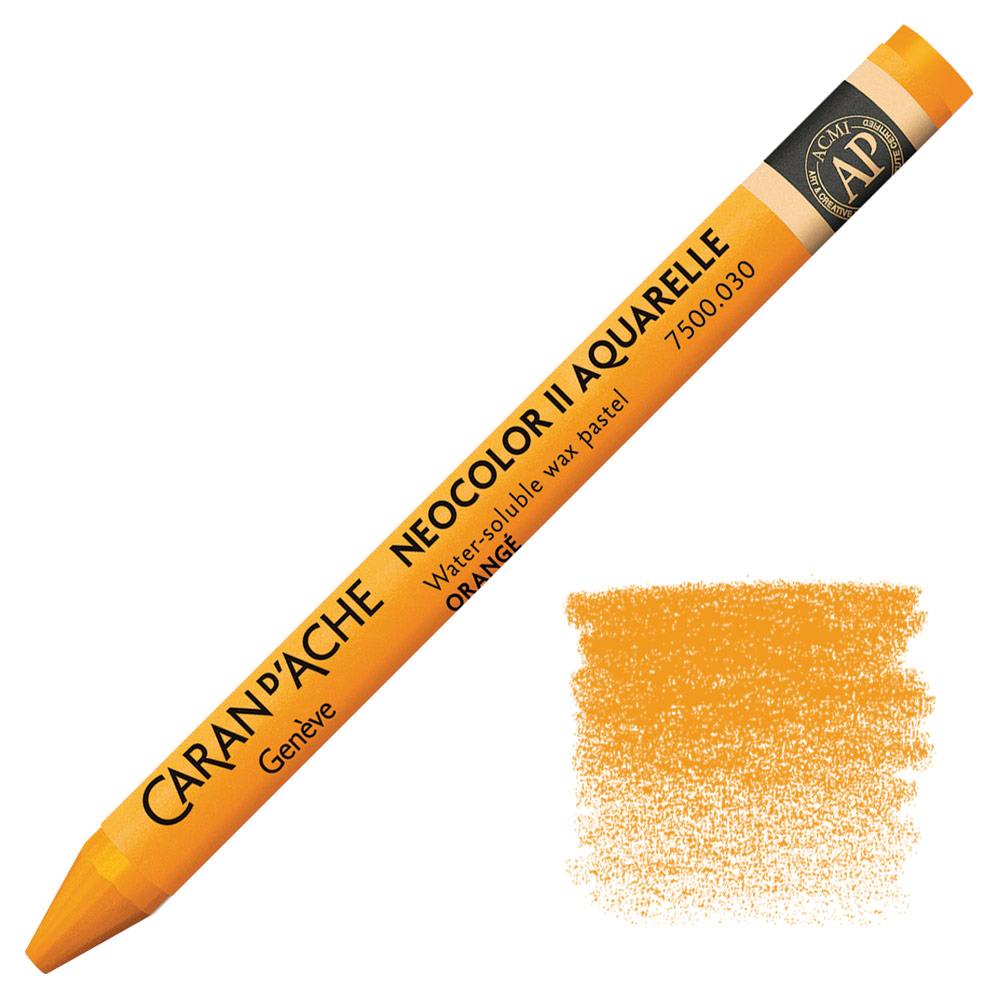 Caran D Ache Neocolor II Water Soluble Wax Pastel Orange