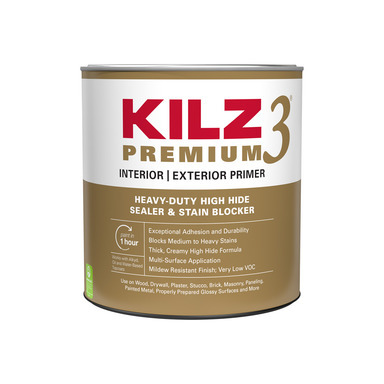 KILZ Premium White Flat Water-Based Primer and Sealer 1 qt