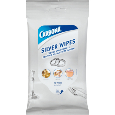 12PK Silver Polish Wipes