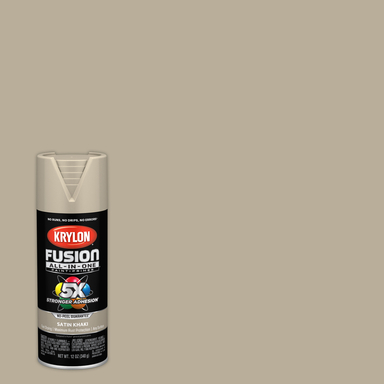 Krylon Fusion All-In-One Satin Khaki Paint + Primer Spray Paint 12 oz