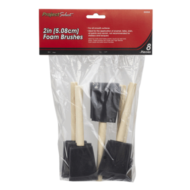8PK 2" Foam Paint Brushes