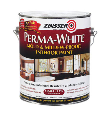 Zinsser Perma-White Semi-Gloss White Water-Based Mold and Mildew-Proof Paint  Interior 1 gal