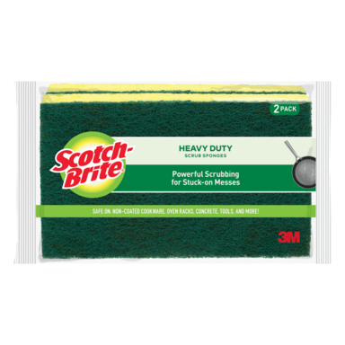 HEAVY DTY SCRUB SPONGE 2PK GRN