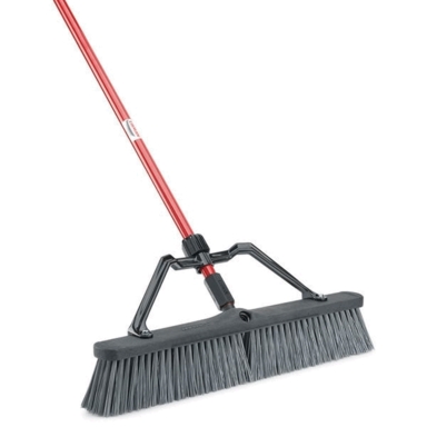 BROOM PUSH STIF STL 24"W