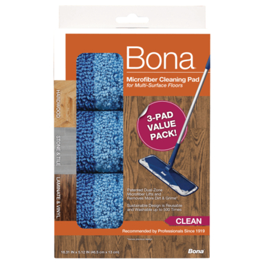 MOP PAD MICROFIBER 3PK
