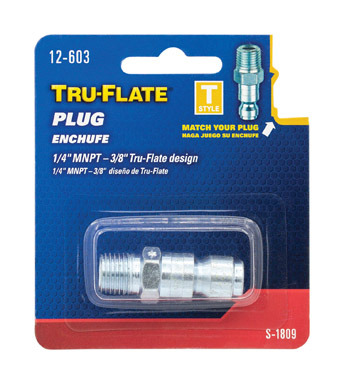 Tru-Flate Steel Air Plug 1/4 in. Male  1 1 pc