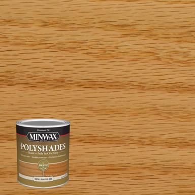 Minwax PolyShades Semi-Transparent Satin Classic Oak Oil-Based Polyurethane Stain and Polyurethane F