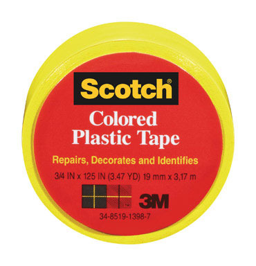 TAPE PLAST3/4"X125'YEL3M