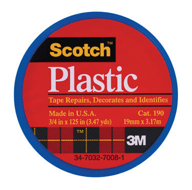 TAPE PLAST3/4"X125'BLU3M