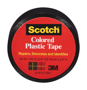 TAPE PLAST3/4"X125'BLK3M