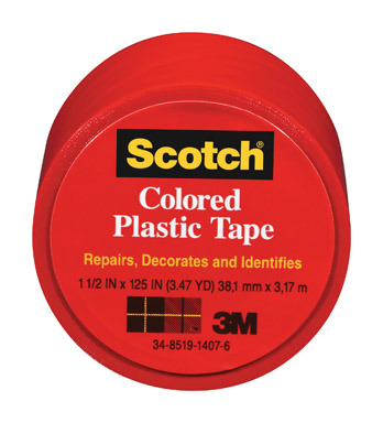 TAPE PLAST1.5"X125'RED3M