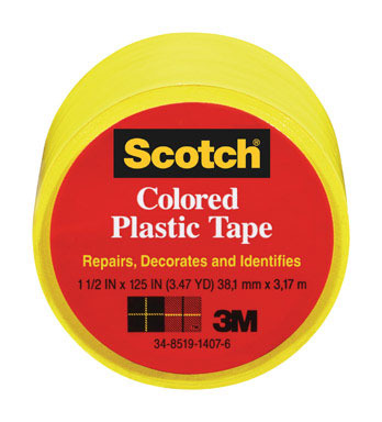 TAPE PLAST1.5"X125'YEL3M