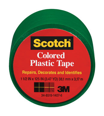 TAPE PLAST1.5"X125'GRN3M