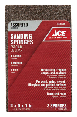 Sanding Sponge Asst Ace 3pk