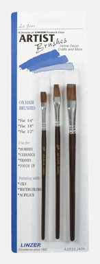 3PC Flat Artist Paint Brush Set