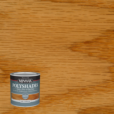 Minwax PolyShades Semi-Transparent Gloss Classic Oak Oil-Based Polyurethane Stain and Polyurethane F