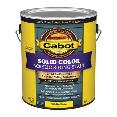 Cabot Solid Tintable Satin White Base Acrylic Siding Stain 1 gal