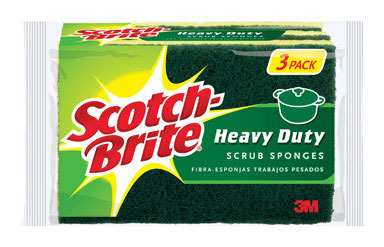 Scotch-Brite Heavy Duty Sponge For Pots and Pans 4.5 in. L 3 pk