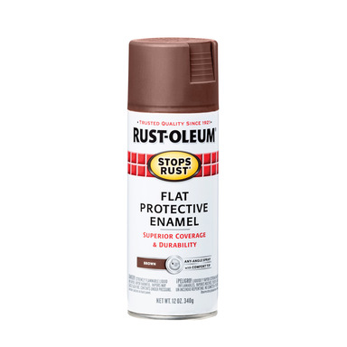 Rust-Oleum Stops Rust Flat Brown Protective Enamel Spray 12 oz