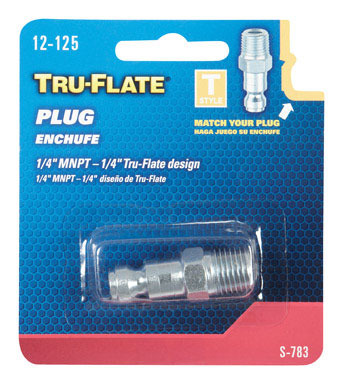Tru-Flate Steel Air Plug 1/4  Male  1 1 pc