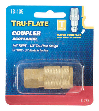 Tru-Flate Brass Quick Change Coupler 1/4  FPT  1 1 pc