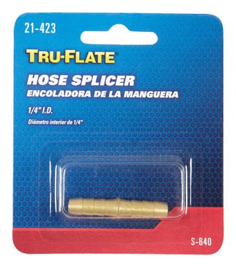 Tru-Flate Brass Hose Splicer 1/4 in. ID  1 X 1/4 in. 2 ID 1 pc