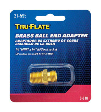 Tru-Flate Brass Ball-End Adapter 1/4 in. Male  1 1 pc