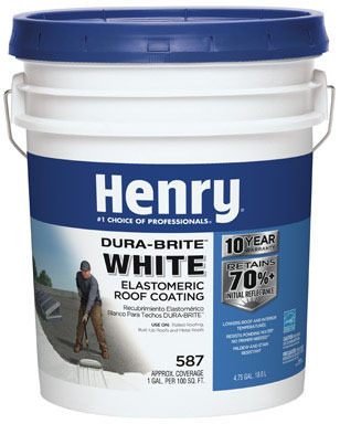 Henry 587 Smooth White Elastomeric Roof Coating 4.75 gal