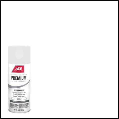 Ace Premium Satin White Enamel Spray Paint 12 oz