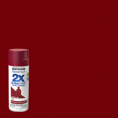 Rust-Oleum Painter's Touch 2X Ultra Cover Satin Colonial Red Paint + Primer Spray Paint 12 oz