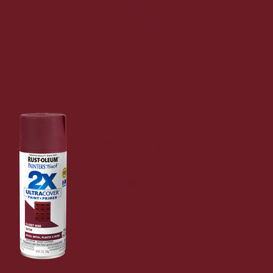 Rust-Oleum Painter's Touch 2X Ultra Cover Satin Claret Wine Paint + Primer Spray Paint 12 oz