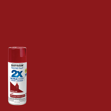 Rust-Oleum Painter's Touch 2X Ultra Cover Gloss Colonial Red Paint + Primer Spray Paint 12 oz