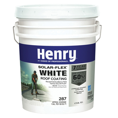 Henry Solar-Flex 287 Smooth White Water Based Elastomeric Roof Coating 4.75 gal