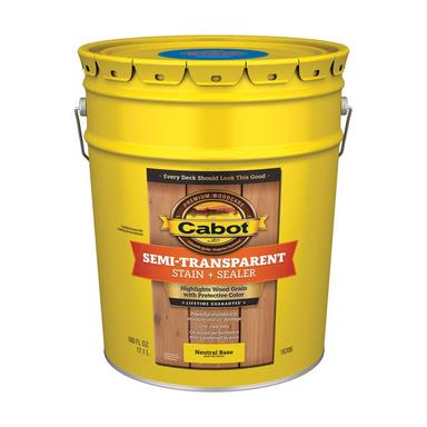 Cabot Semi-Transparent Tintable Neutral Base Penetrating Oil Deck and Siding Stain 5 gal