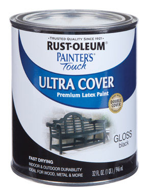 Rust-Oleum Painters Touch Ultra Cover Gloss Black Water-Based Paint Exterior and Interior 250 g/L 1