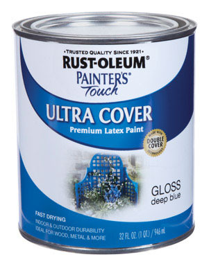 Rust-Oleum Painters Touch Ultra Cover Gloss Deep Blue Water-Based Ultra Cover Paint Exterior and Int