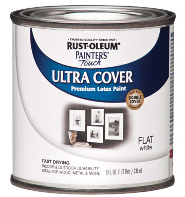 Rust-Oleum Painters Touch Ultra Cover Flat White Water-Based Ultra Cover Paint Exterior and Interior