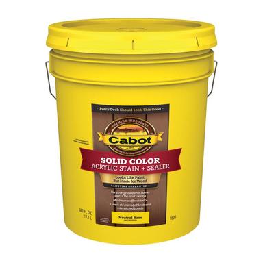 Cabot Solid Tintable Neutral Base Water-Based Acrylic Deck Stain 5 gal