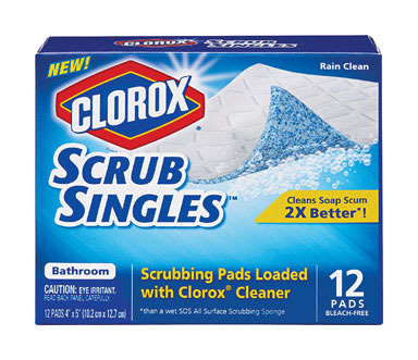CLOROX BATHROOM SCRUP PADS 12/12