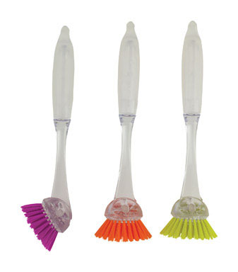 DISH BRUSH SWIVEL CLEAR