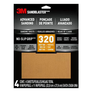 SANDPAPER 9X11 320G 4PK