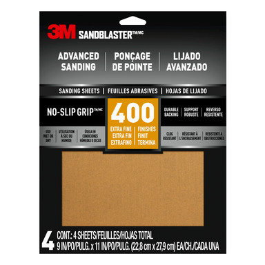 SANDPAPER 9X11 400G 4PK