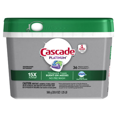 Cascade Platinum Fresh Scent Pods Dishwasher Detergent 20 oz 36 pk