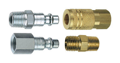 Tru-Flate Brass/Steel Air Coupler and Plug Set 1/4 in. Female  1 4 pc