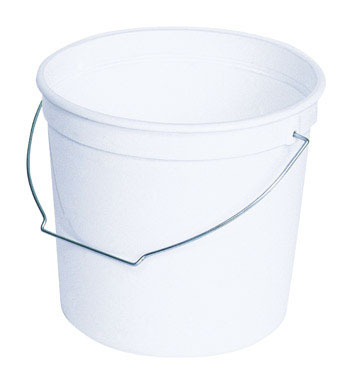 Pail W/wire Hndl Wht 5pt