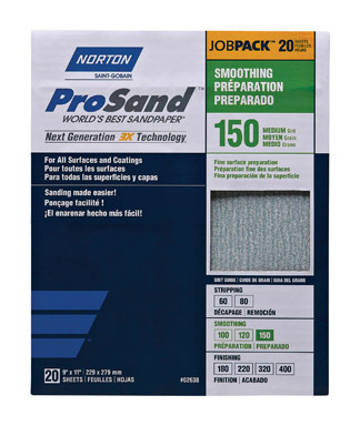 SANDPAPER MED 150G 20PK