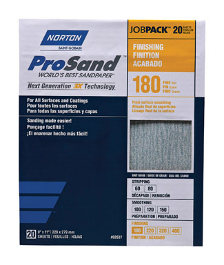 SANDPAPER FINE 180G 20PK