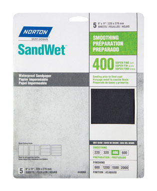 WTRPRF SANDPAPER 400A GRIT 5/PK