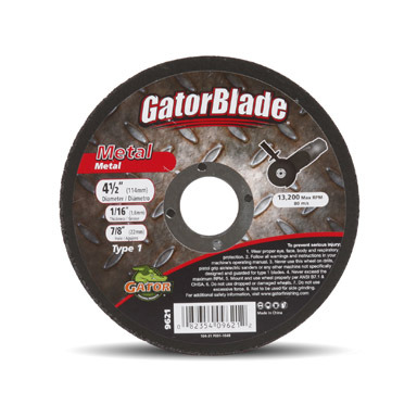 Gator 4-1/2 in. D X 7/8 in. S Aluminum Oxide Type 1 Metal Cut-Off Wheel 1 pc