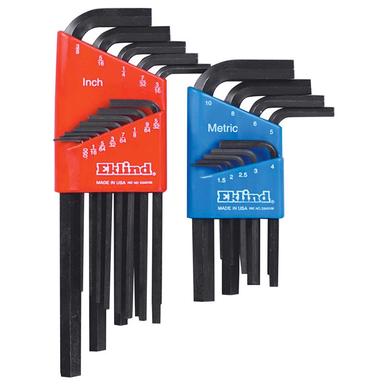 Eklind Hex-L Metric and SAE Long and Short Arm Hex L-Key Set 22 pc